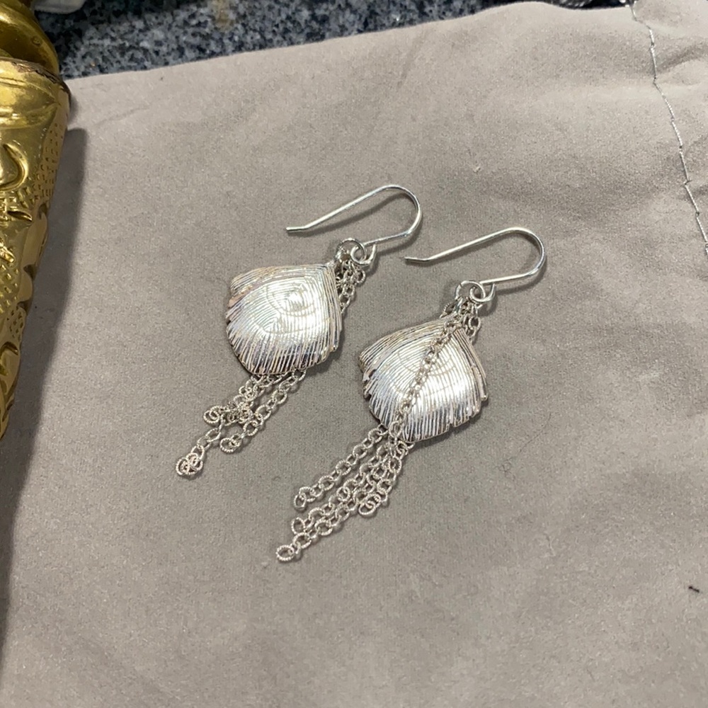 Sterling Silver Feather Earrings